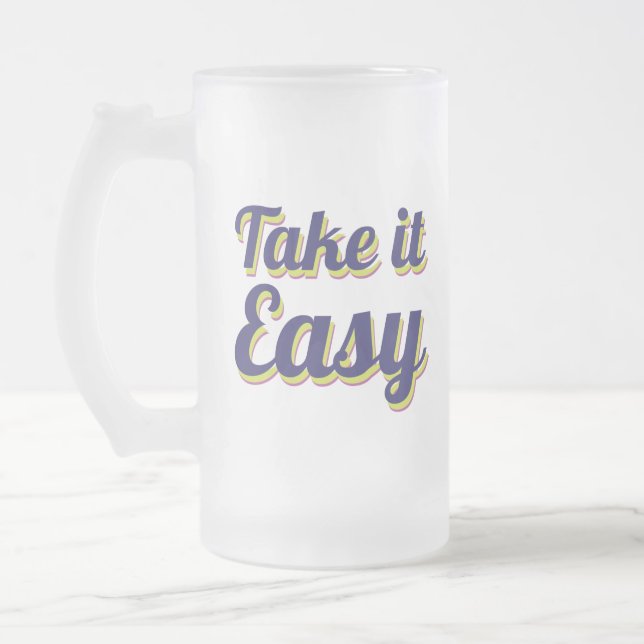 Caneca De Cerveja Vidro Jateado Calma (Esquerda)