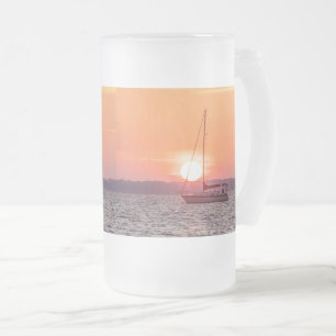 Caneca De Cerveja Vidro Jateado Cama de vidro do Fosco do nascer do sol