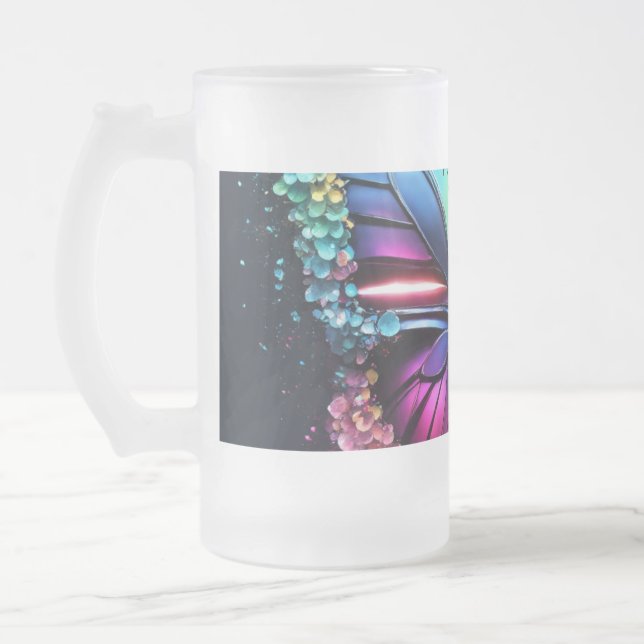 Caneca De Cerveja Vidro Jateado Cama de Vidro Transparente Elegante (Esquerda)