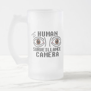 Caneca De Cerveja Vidro Jateado Câmera de Vigilância Humana Humor Seco