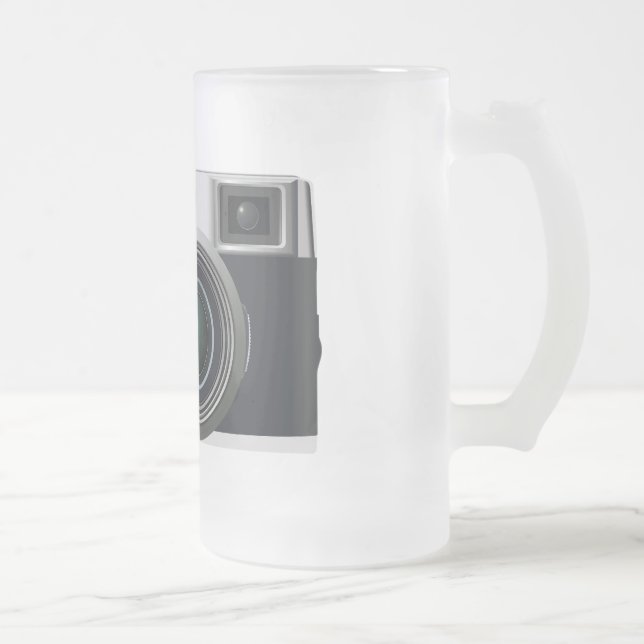 Caneca De Cerveja Vidro Jateado Câmera preta antiga (Direita)
