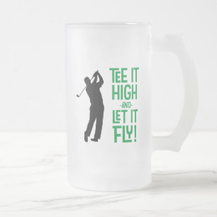 Caneca De Cerveja Vidro Jateado Camisa de golfe masculina fofa humor engraçado pre