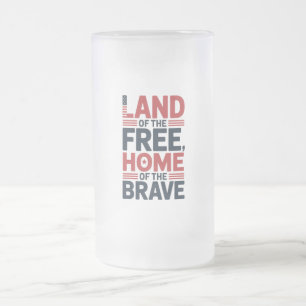 Caneca De Cerveja Vidro Jateado Camisa EUA Terra Livre Lar dos Bravos