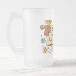 Caneca De Cerveja Vidro Jateado Camiseta Amor de Cachorrinho, Estilo Retro dos Ano