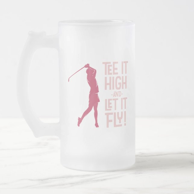 Caneca De Cerveja Vidro Jateado Camiseta engraçada de golfe feminino Fofo Humor es (Esquerda)