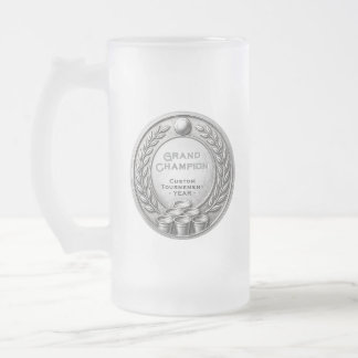 Caneca De Cerveja Vidro Jateado Campeonato de Beer Pong com Medalhas de Prata