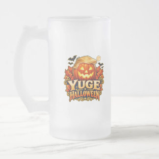 Caneca De Cerveja Vidro Jateado Canaã de Halloween Abóbora Dois Lados Fosco