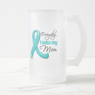 Caneca De Cerveja Vidro Jateado Câncer de ovário diário da senhorita Meu Mamã