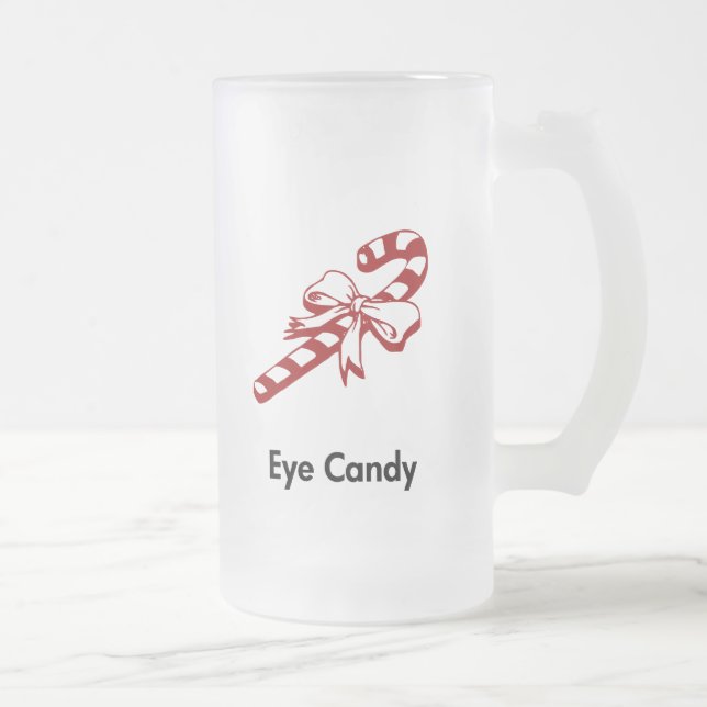 Caneca De Cerveja Vidro Jateado Candy Cane Eye Candy (Direita)