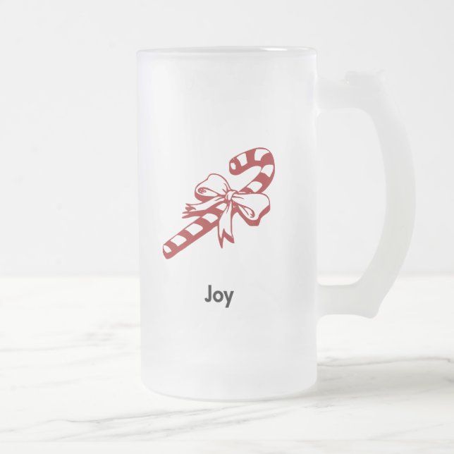Caneca De Cerveja Vidro Jateado Candy Cane Joy (Direita)