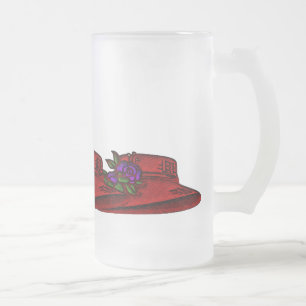 Caneca De Cerveja Vidro Jateado Caneca alta do vidro de Red Hat de brocado