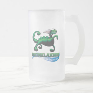 Caneca De Cerveja Vidro Jateado Caneca de vidro com bola de praia de Hodag
