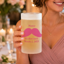 Caneca De Cerveja Vidro Jateado Caneca de Vidro Fosco Bigode Rosa de Dama de Honra