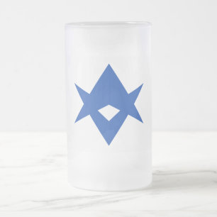 Caneca De Cerveja Vidro Jateado Caneca de Vidro Fosco com a bandeira da cidade de