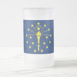 Caneca De Cerveja Vidro Jateado Caneca de Vidro Fosco com a bandeira de Indiana, E