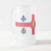 Caneca de Vidro Fosco com a bandeira de Montreal