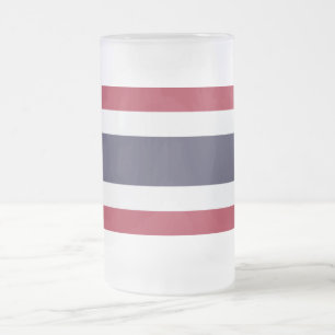 Caneca De Cerveja Vidro Jateado Caneca de Vidro Fosco com bandeira da Tailândia