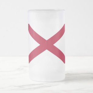 Caneca De Cerveja Vidro Jateado Caneca de Vidro Fosco com bandeira do Alabama, EUA