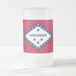 Caneca De Cerveja Vidro Jateado Caneca de Vidro Fosco com bandeira do Arkansas, EU