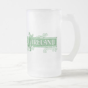 Caneca De Cerveja Vidro Jateado Caneca de Vidro Fosco Irlanda