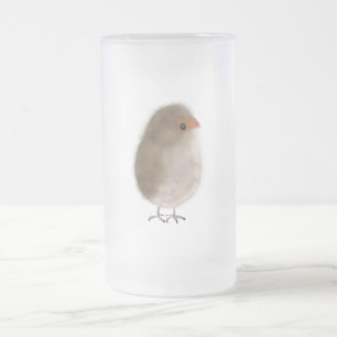 Caneca De Cerveja Vidro Jateado Caneca de vidro fosco Little bird 475 ml.