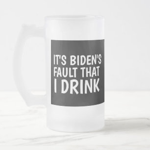 CANECA DE CERVEJA VIDRO JATEADO CANECA DE VIDRO FROSTED ENGRAÇADA JOE BIDEN PARA O