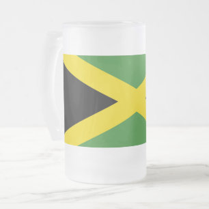 Caneca De Cerveja Vidro Jateado Caneca do vidro de fosco com a bandeira de Jamaica