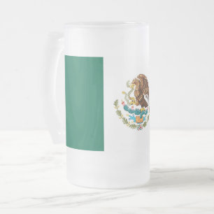 Caneca De Cerveja Vidro Jateado Caneca do vidro de fosco com a bandeira de México