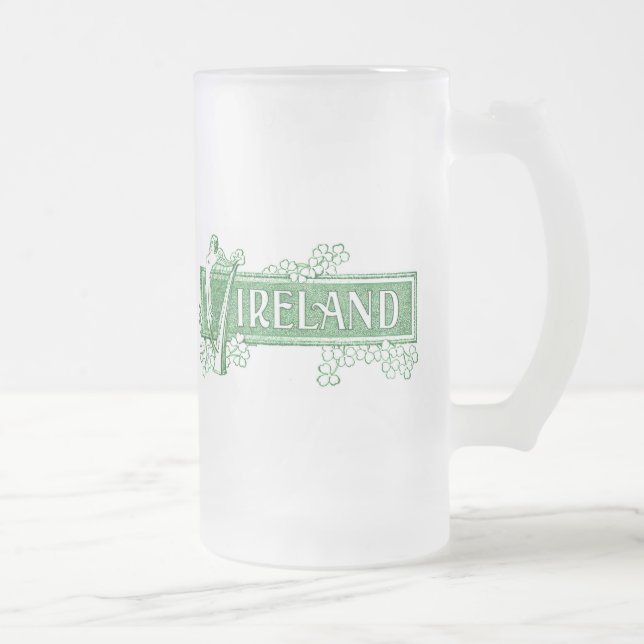 Caneca De Cerveja Vidro Jateado Caneca do vidro de fosco de Ireland (Direita)