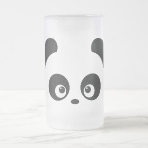 Caneca De Cerveja Vidro Jateado Caneca do vidro de fosco de Panda® do amor
