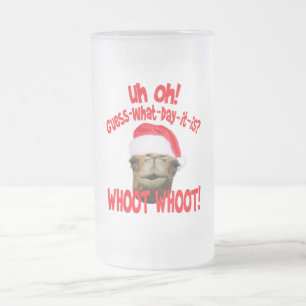 Caneca De Cerveja Vidro Jateado Caneca do vidro de fosco do Natal do camelo do dia