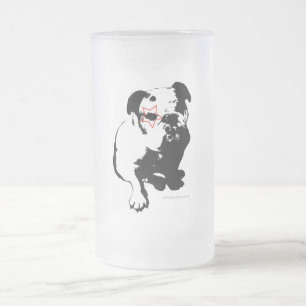 Caneca De Cerveja Vidro Jateado Caneca do vidro do buldogue
