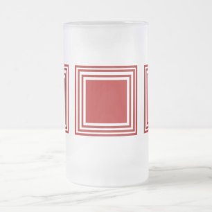 CANECA DE CERVEJA VIDRO JATEADO CANECA DO VIDRO DO QUADRADO VERMELHO