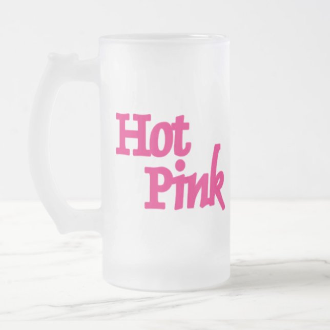 Caneca De Cerveja Vidro Jateado Caneta de fosco rosa quente (Esquerda)