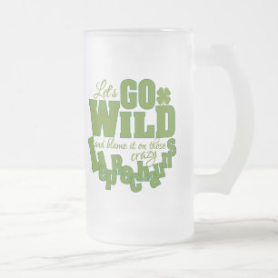 Caneca De Cerveja Vidro Jateado Caneta de Leprechaun - escolha estilo e cor