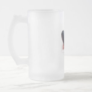 Caneca De Cerveja Vidro Jateado Canhão de pulsação rosa e preto