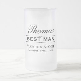 Caneca De Cerveja Vidro Jateado CANHOTO FROSTED MUG PARA FESTA DE CASAMENTO (475 m