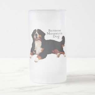 Caneca De Cerveja Vidro Jateado Cão de Montanha Bernês