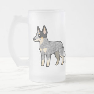 Caneca De Cerveja Vidro Jateado Cão/Kelpie australianos do gado dos desenhos