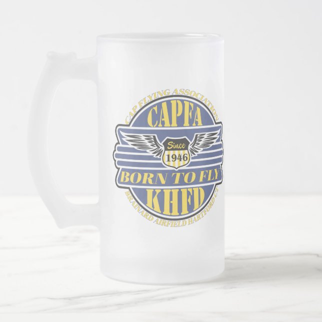 Caneca De Cerveja Vidro Jateado CAPFA Beer Mug (Esquerda)