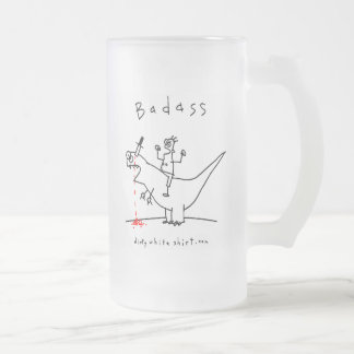 Caneca De Cerveja Vidro Jateado Cara do dinossauro de Badass