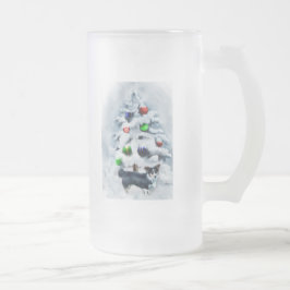 Caneca De Cerveja Vidro Jateado Cardigan Welsh Corgi Natal