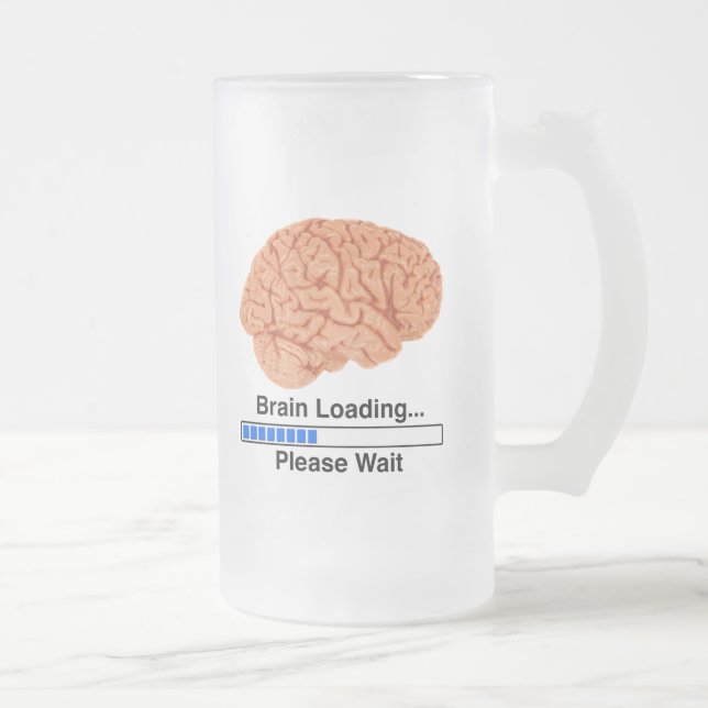 Caneca De Cerveja Vidro Jateado Carga do cérebro (Direita)