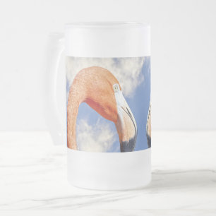 Caneca De Cerveja Vidro Jateado Caribe o coração do flamingo