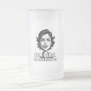 Caneca De Cerveja Vidro Jateado Caricatura com citação 'Felizmente…'