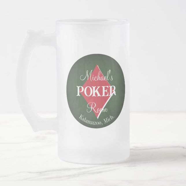 Caneca De Cerveja Vidro Jateado Cartões Clássicos Jogando Cartões Sala de Poker (Esquerda)