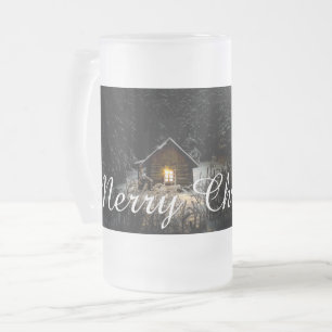 Caneca De Cerveja Vidro Jateado cartões de natal com a Casa das Bruxas