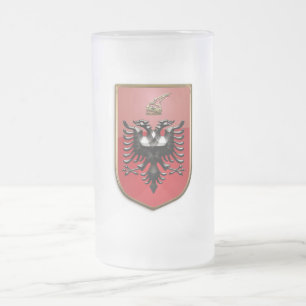 Caneca De Cerveja Vidro Jateado Casaco de armas albanês