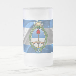Caneca De Cerveja Vidro Jateado Casaco de armas da Argentina