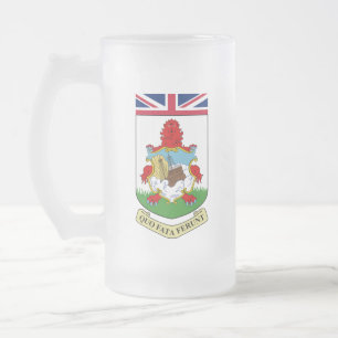 Caneca De Cerveja Vidro Jateado Casaco de Armas das Bermudas
